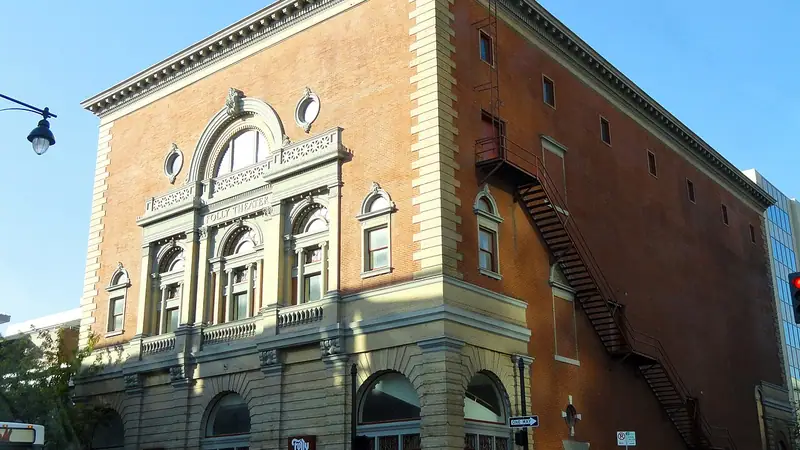 The brick and terra-cotta front of the Folly Theater