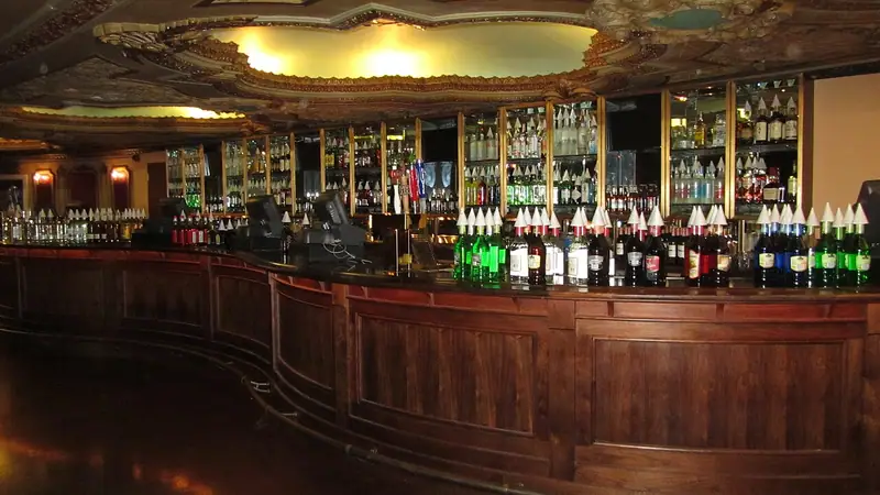 The ornate bar inside the Midland Theatre