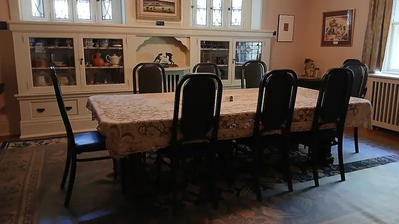 The dining room inside the Thomas Hart Benton Home and Studio